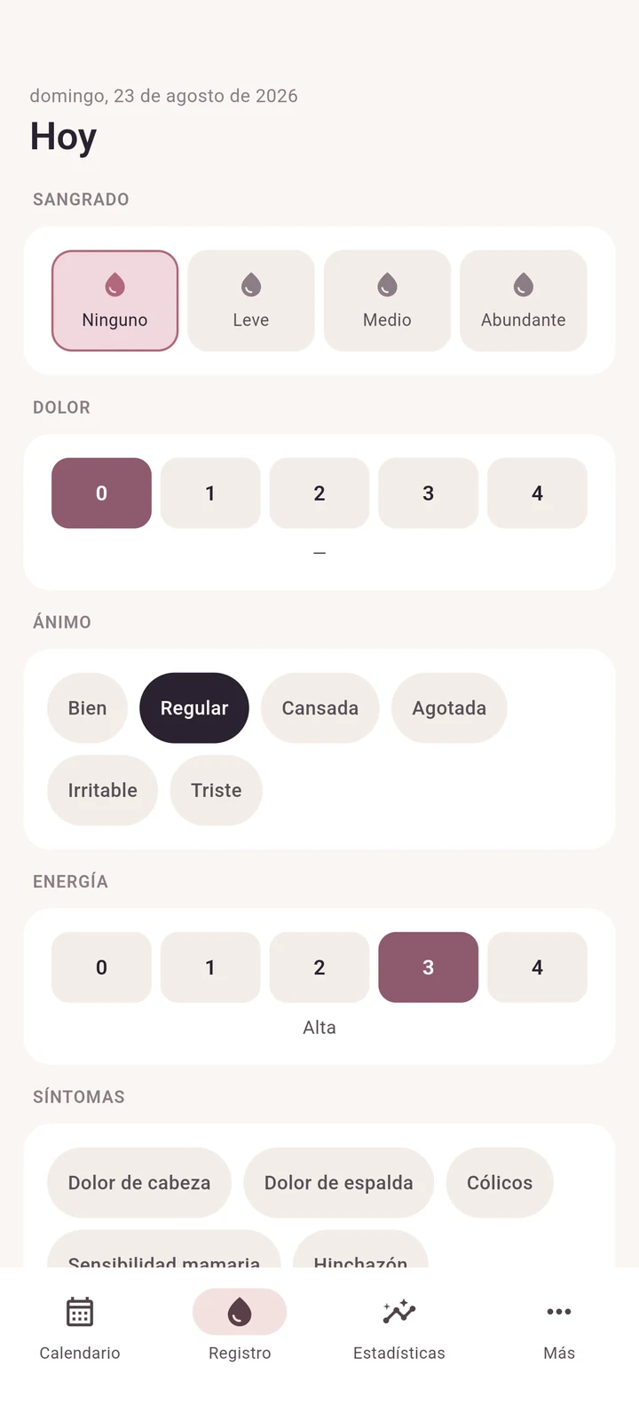 Registro diario de NolaCycle